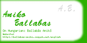 aniko ballabas business card
