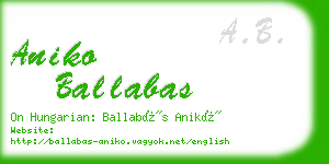 aniko ballabas business card